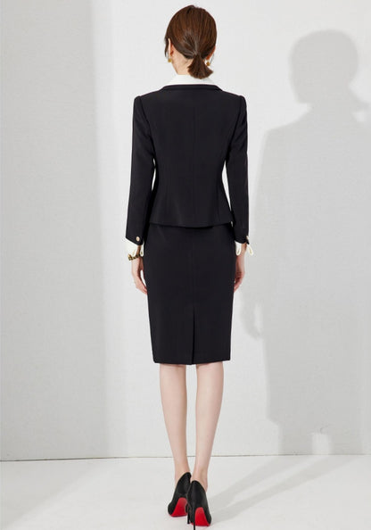 Elegance Noir Executive Skirt Suit