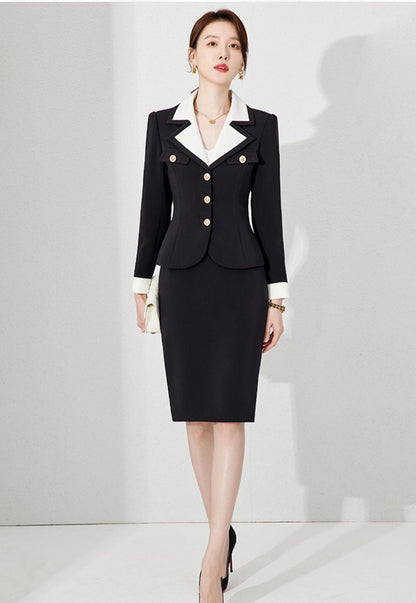 Elegance Noir Executive Skirt Suit