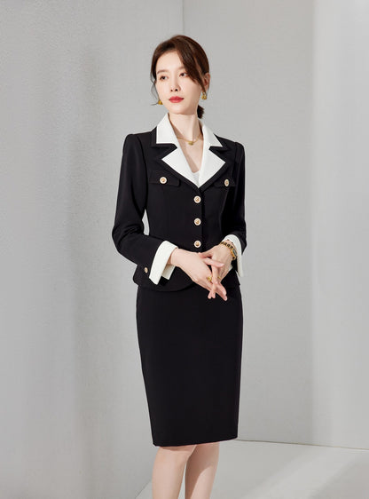 Elegance Noir Executive Skirt Suit