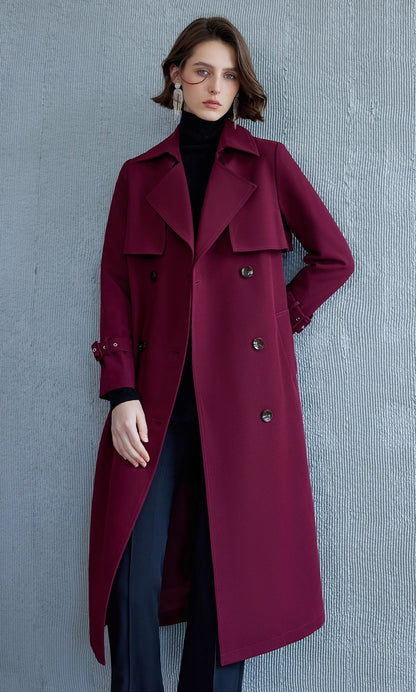 Imperial Ruby Trench Coat